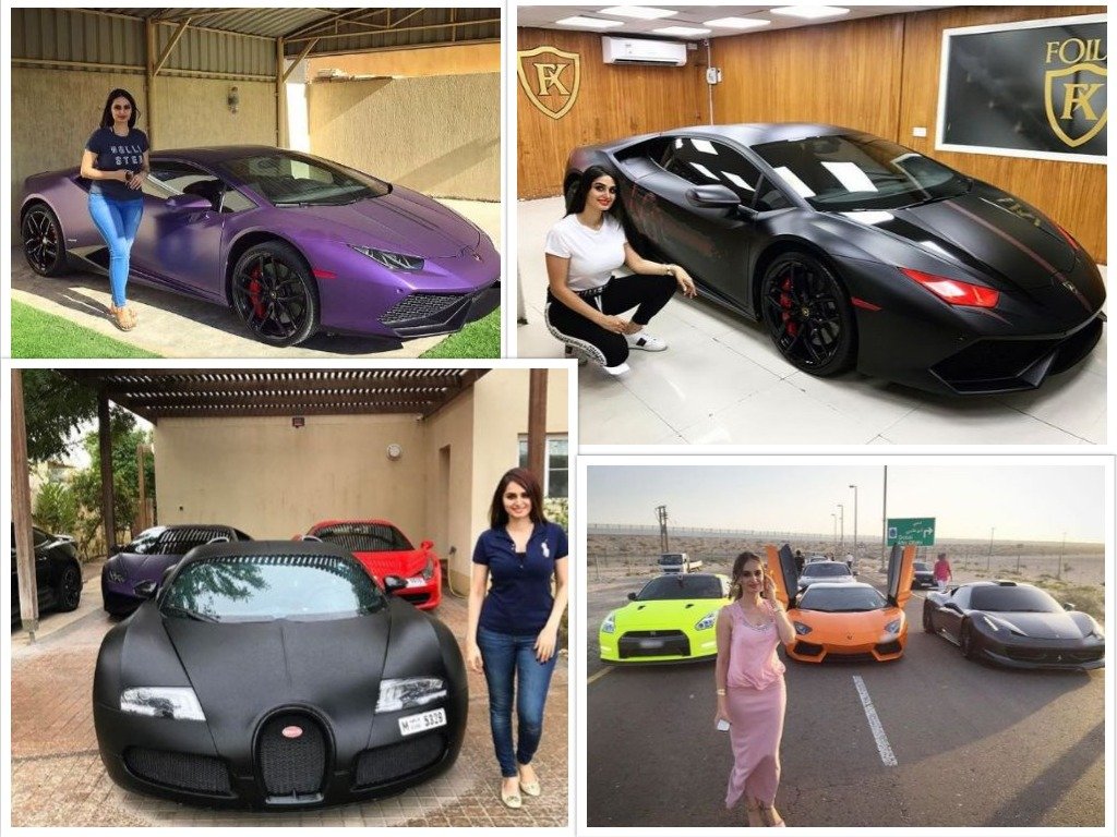 Lana with her super cars