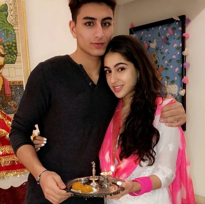 Sara with her brother Ibrahim Ali Khan