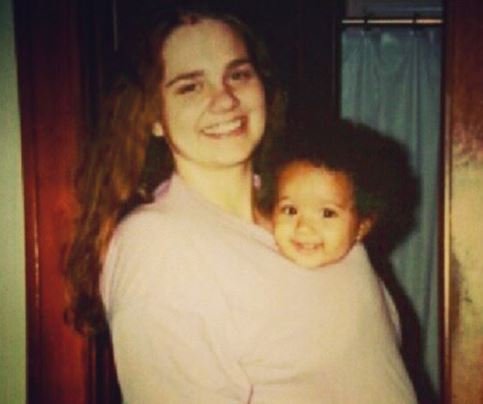 Demetria's childhood photo with her mom