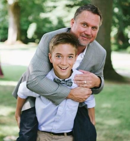 Daniel Seavey with his father at young age